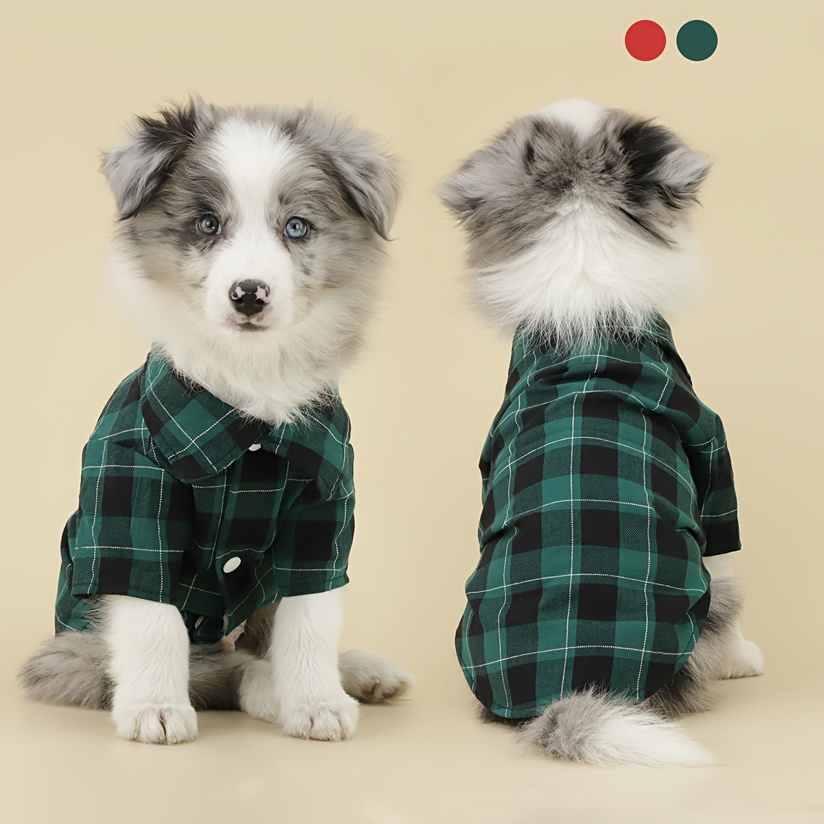 1pc Stylish Plaid Dog Shirt