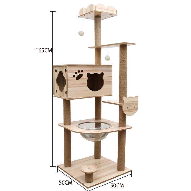 Space Capsule Cat Crawl Nest With Scratching Board - Wooden Pet Toy And Supplies-19