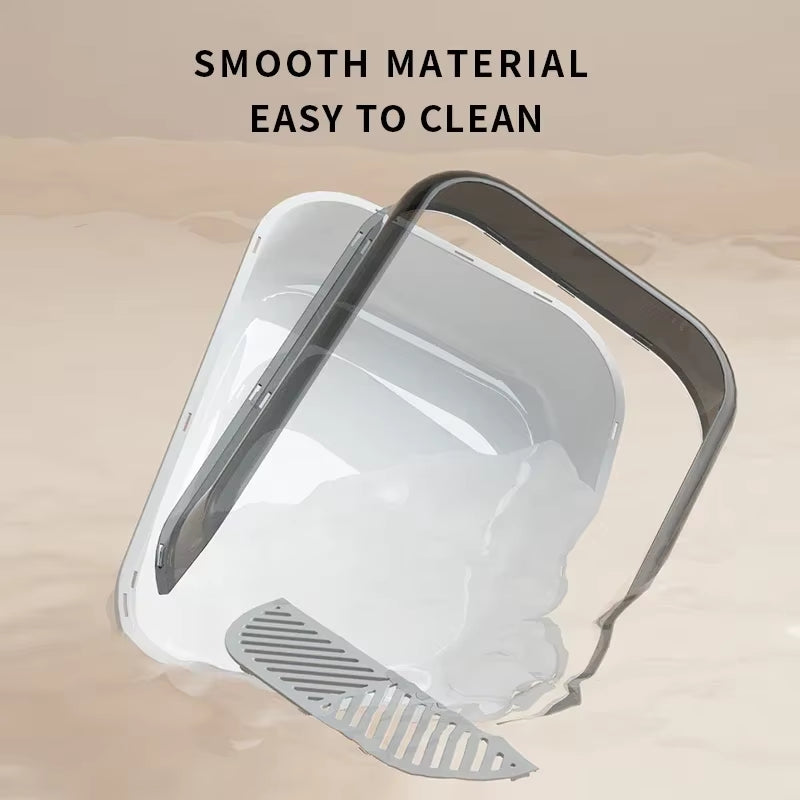 Large Capacity Cat Litter Box Semi-Closed Plastic Sand Box for Cats Pet Toilet anti Splash Cat Tray Bedpan Pet Supplies