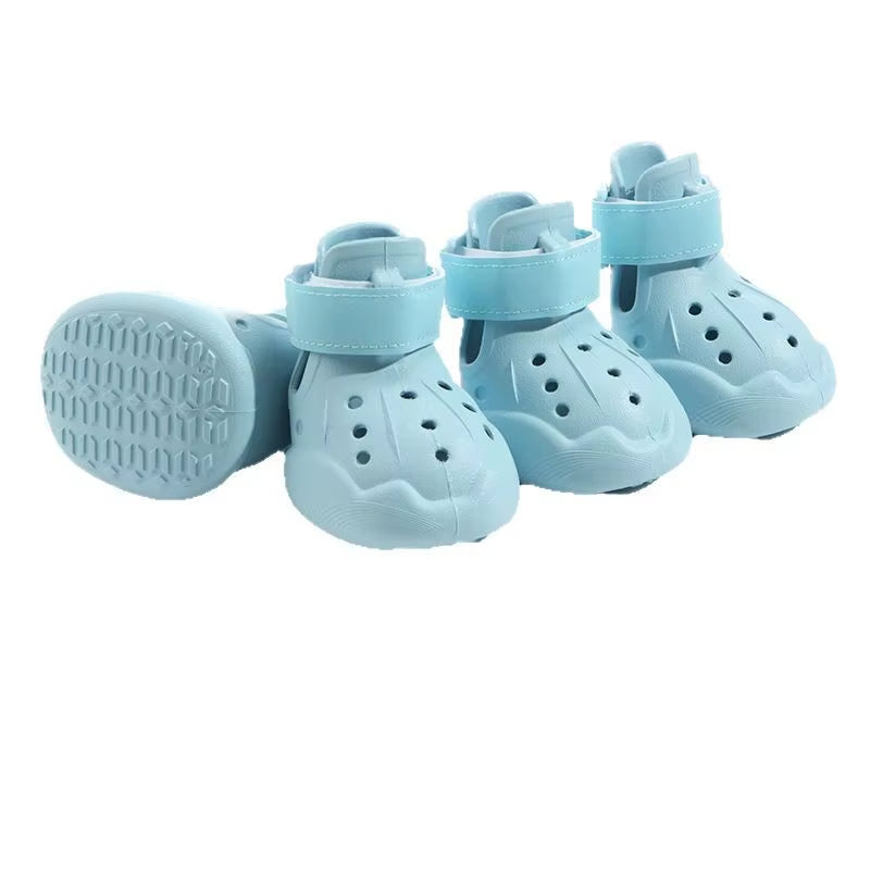 Pet Dog Outdoor Breathable Sandals Mesh Shoes Teddy Running Hole Dog Shoes Pet Shoes Easy to Wear