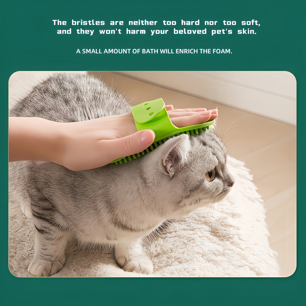 2-In-1 Portable Dog Cat Bathtub with Massage Grooming Brush Set