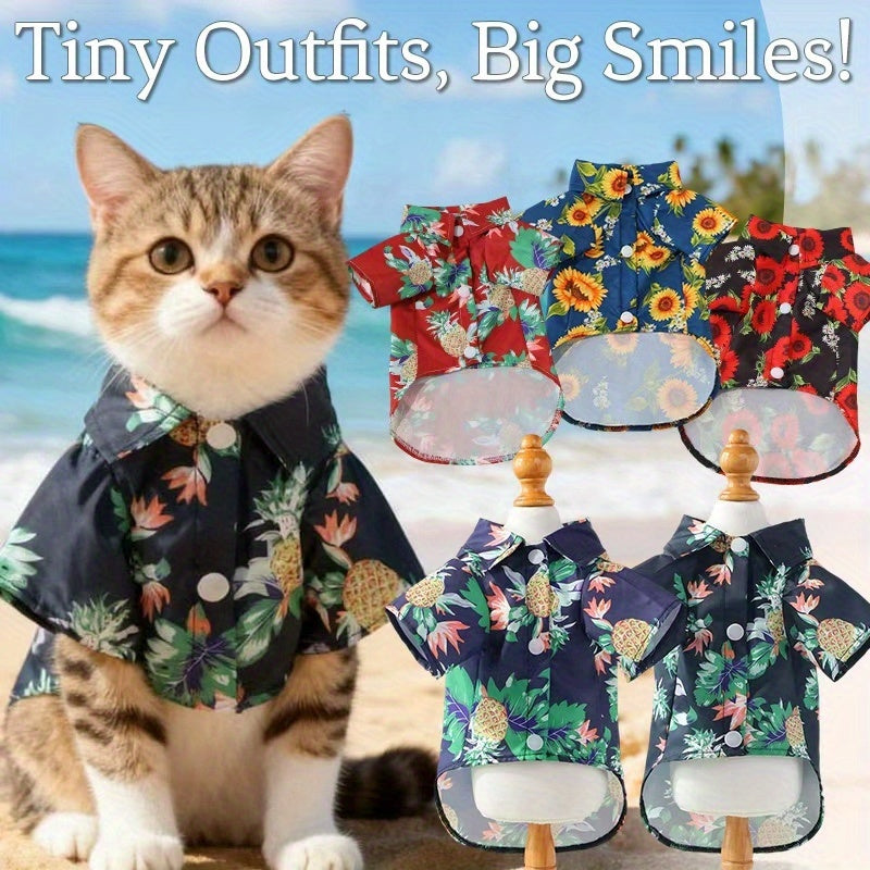 1pc Hawaiian Shirt for Small Cats