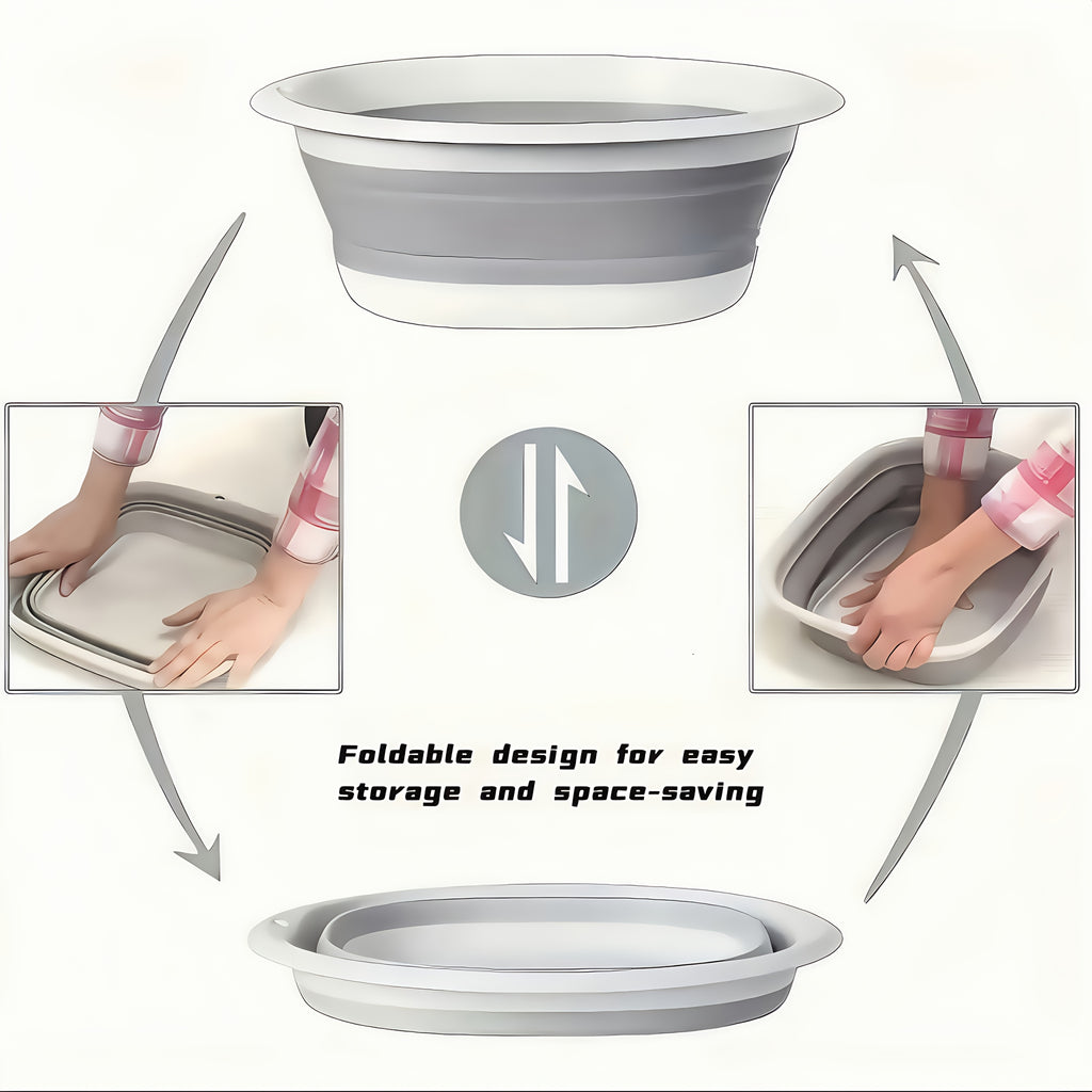 2-In-1 Portable Dog Cat Bathtub with Massage Grooming Brush Set