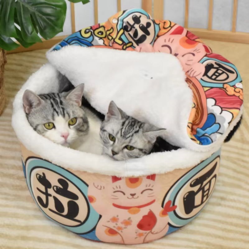 Pet Dog Cat House Kennel Super Large Instant Noodle Warm Dog Cat Nest Beds Cushion Cup Cozy Nest