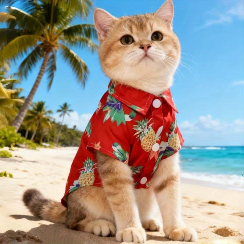 1pc Hawaiian Shirt for Small Cats