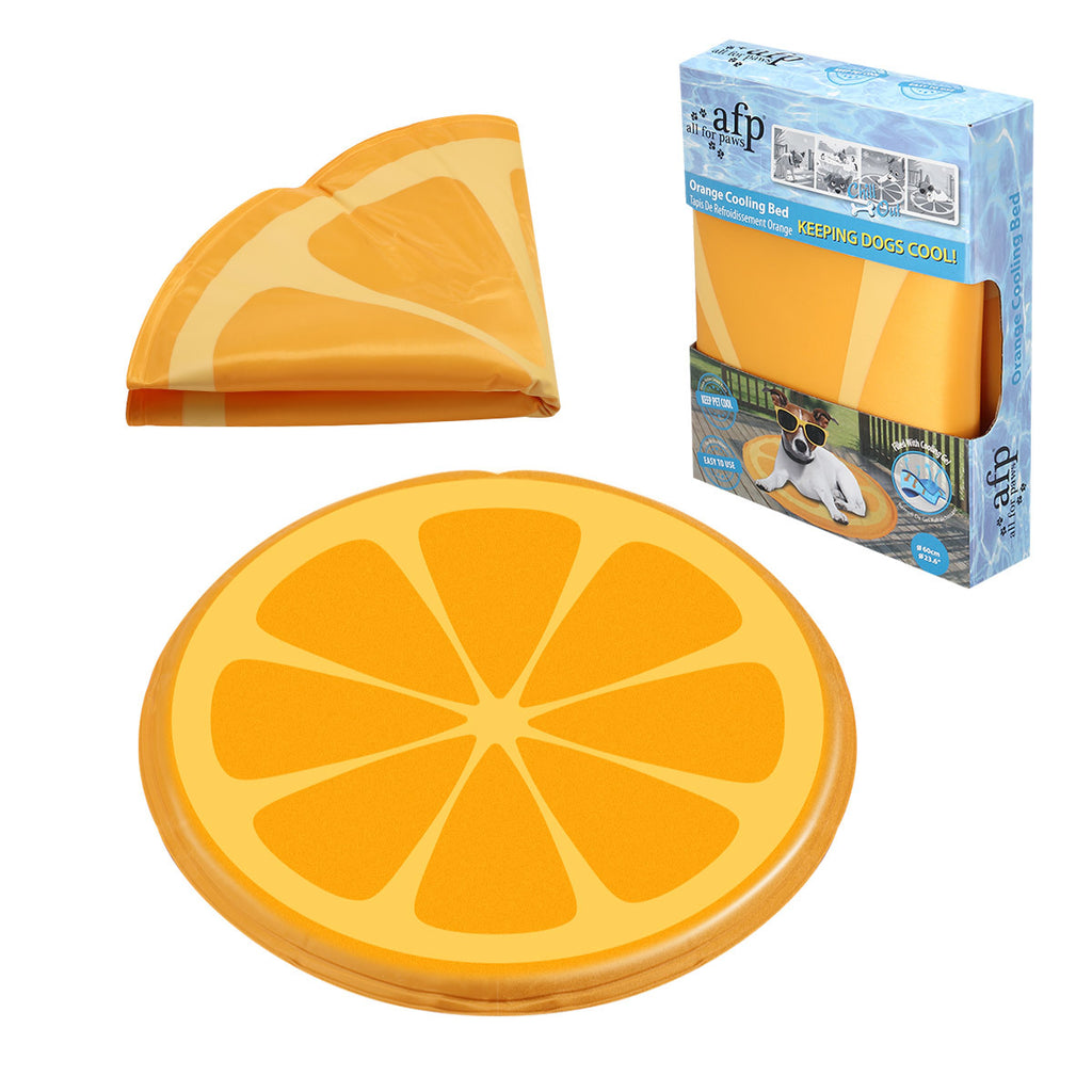 Orange Pet Cooling Mat Dog Pad Cool Gel Pattern Cat Bed Orange 60X60CM