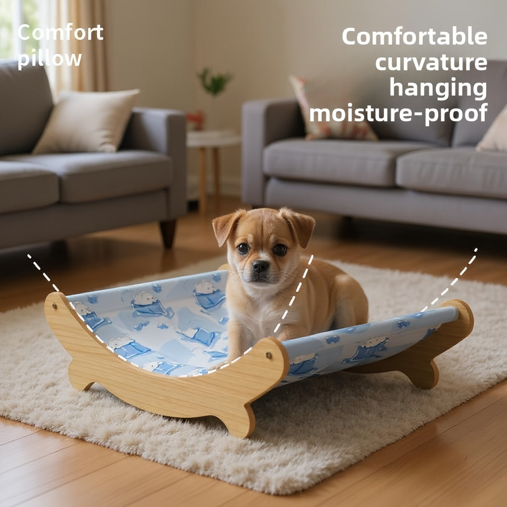 Cooling Pet Bed with Gel Ice Pad & Breathable Net