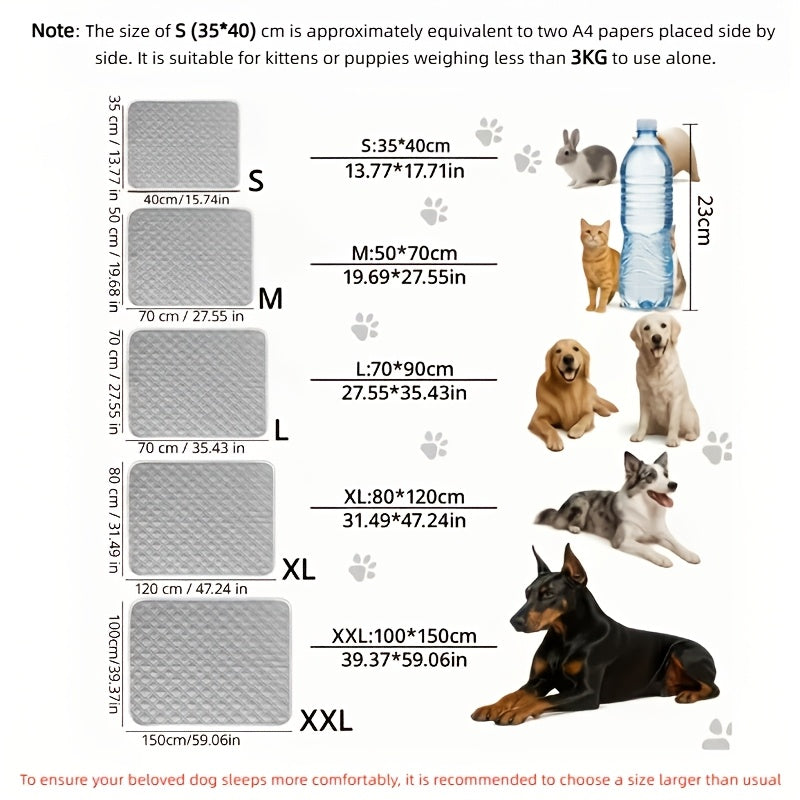 Pet Cooling Pad with Washable Cover & Anti-Slip Bottom