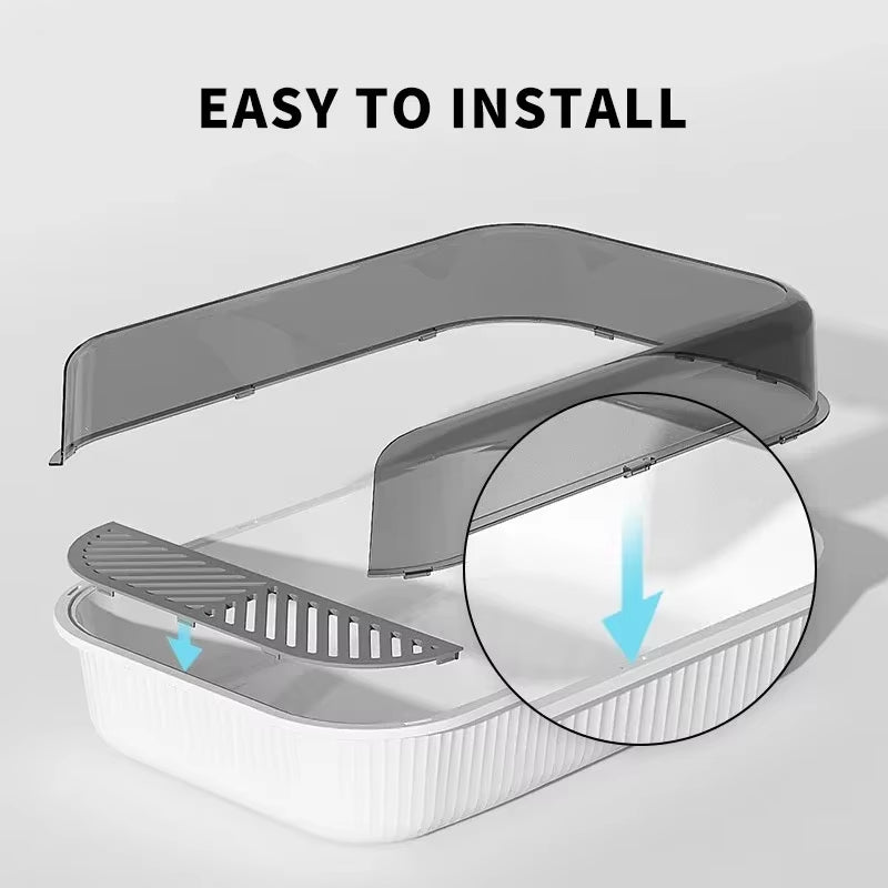 Large Capacity Cat Litter Box Semi-Closed Plastic Sand Box for Cats Pet Toilet anti Splash Cat Tray Bedpan Pet Supplies