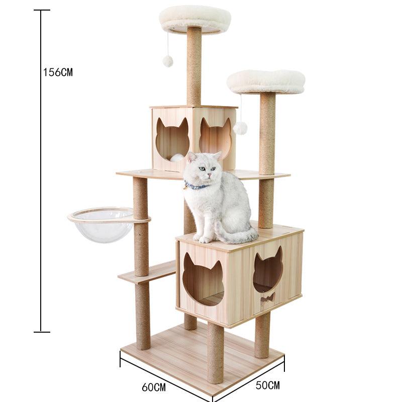 Space Capsule Cat Crawl Nest With Scratching Board - Wooden Pet Toy And Supplies-27