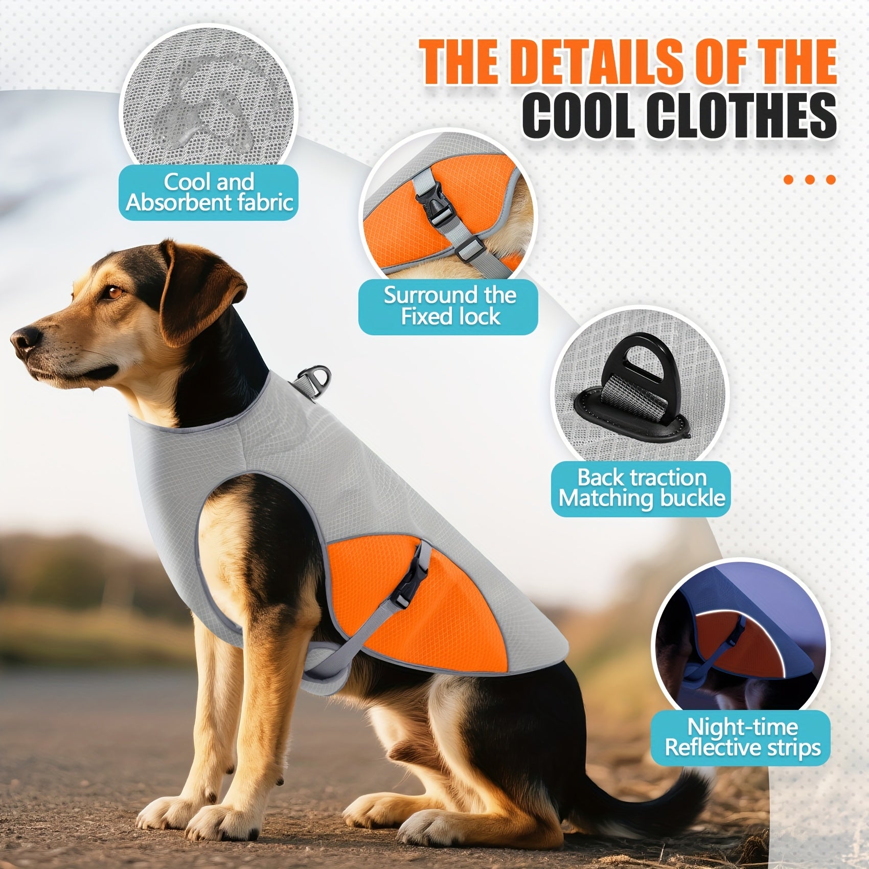 1pc Breathable Reflective Cooling Dog Vest