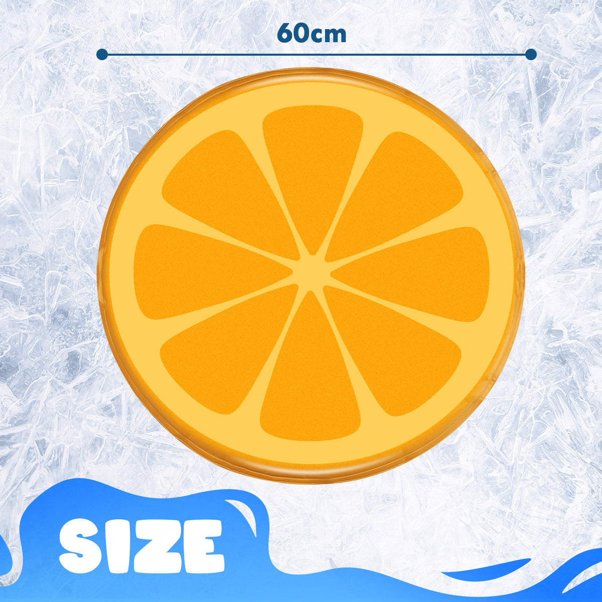 Orange Pet Cooling Mat Dog Pad Cool Gel Pattern Cat Bed Orange 60X60CM