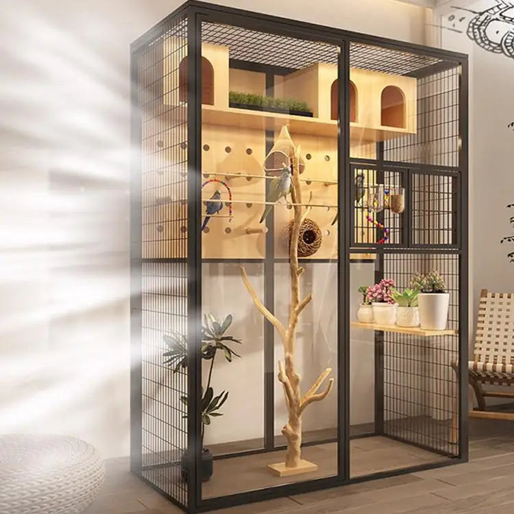 Solid wood deluxe bird cage villa