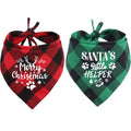 2PCS Merry Christmas Dog Bandanas Classic Plaid
