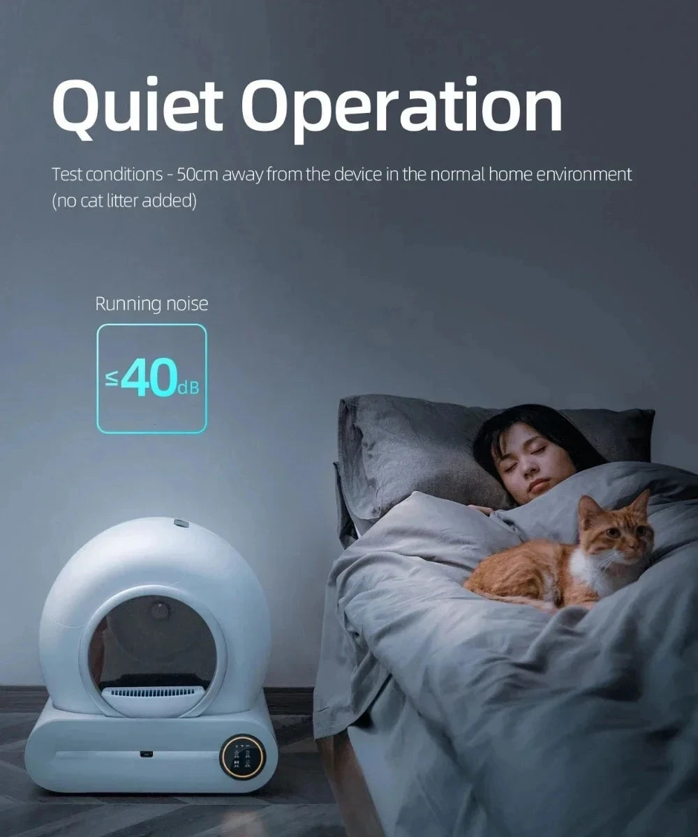 Tonepie 65L Automatic Smart Cat Litter Box Self Cleaning Fully Enclosed Cat Litter Box Pet Toilet Litter Tray English Versions