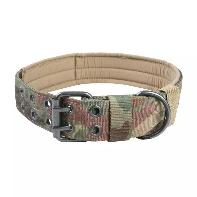 Heavy Duty Adjustable Reflective Tactical Dog Collar for large dogs - Military Style Nylon Training Collar