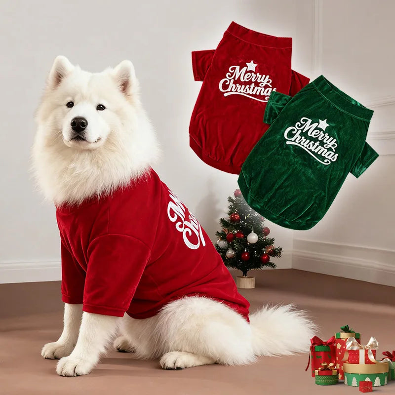 Christmas Velvet Dog Sweatshirt