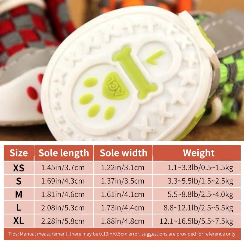 Breathable Doggy Summer Sneakers Set of 4 