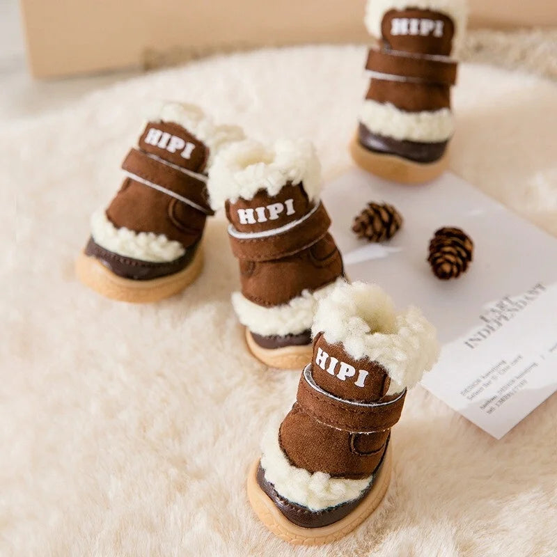 4PCS Winter Small Dog Shoes
