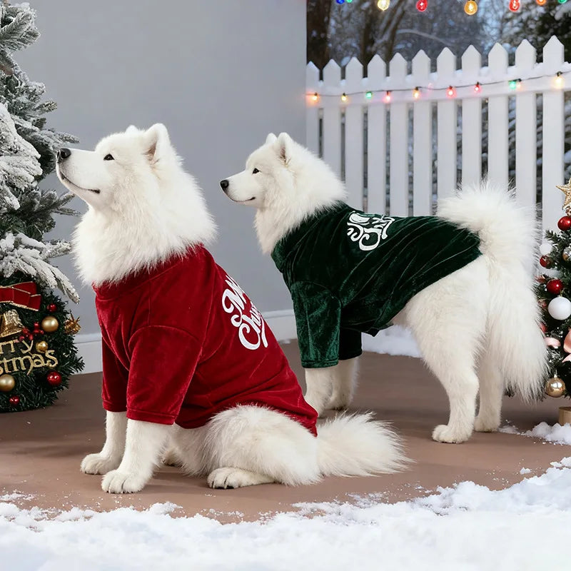 Christmas Velvet Dog Sweatshirt