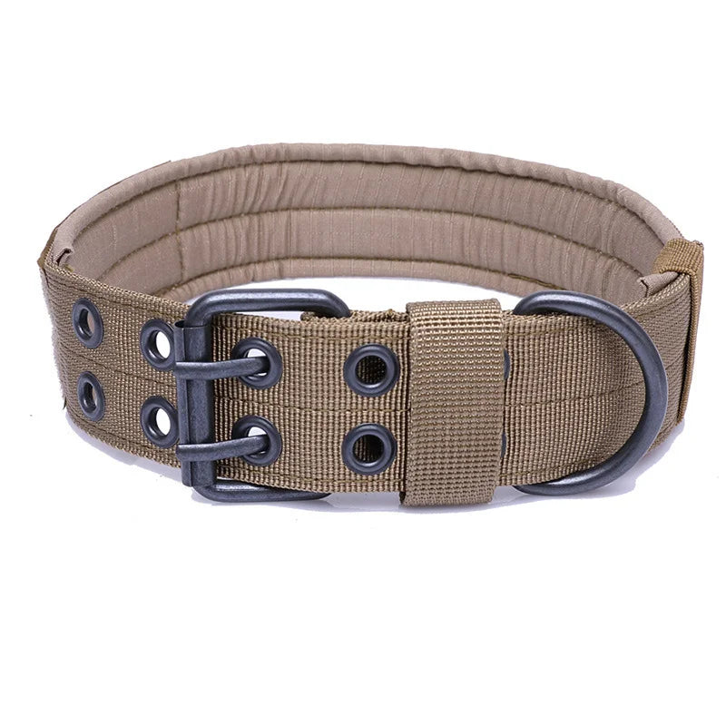 Heavy Duty Adjustable Reflective Tactical Dog Collar for large dogs - Military Style Nylon Training Collar