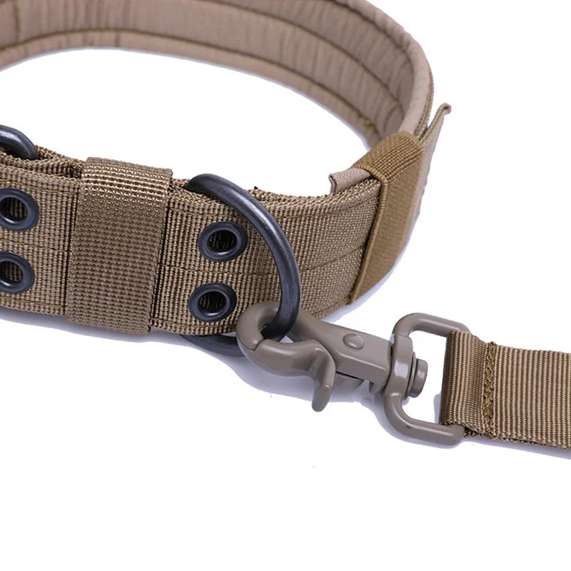 Heavy Duty Adjustable Reflective Tactical Dog Collar for large dogs - Military Style Nylon Training Collar
