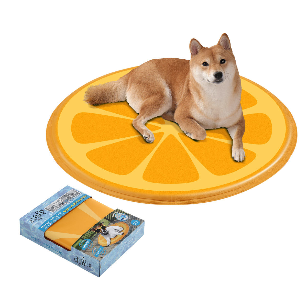 Orange Pet Cooling Mat Dog Pad Cool Gel Pattern Cat Bed Orange 60X60CM