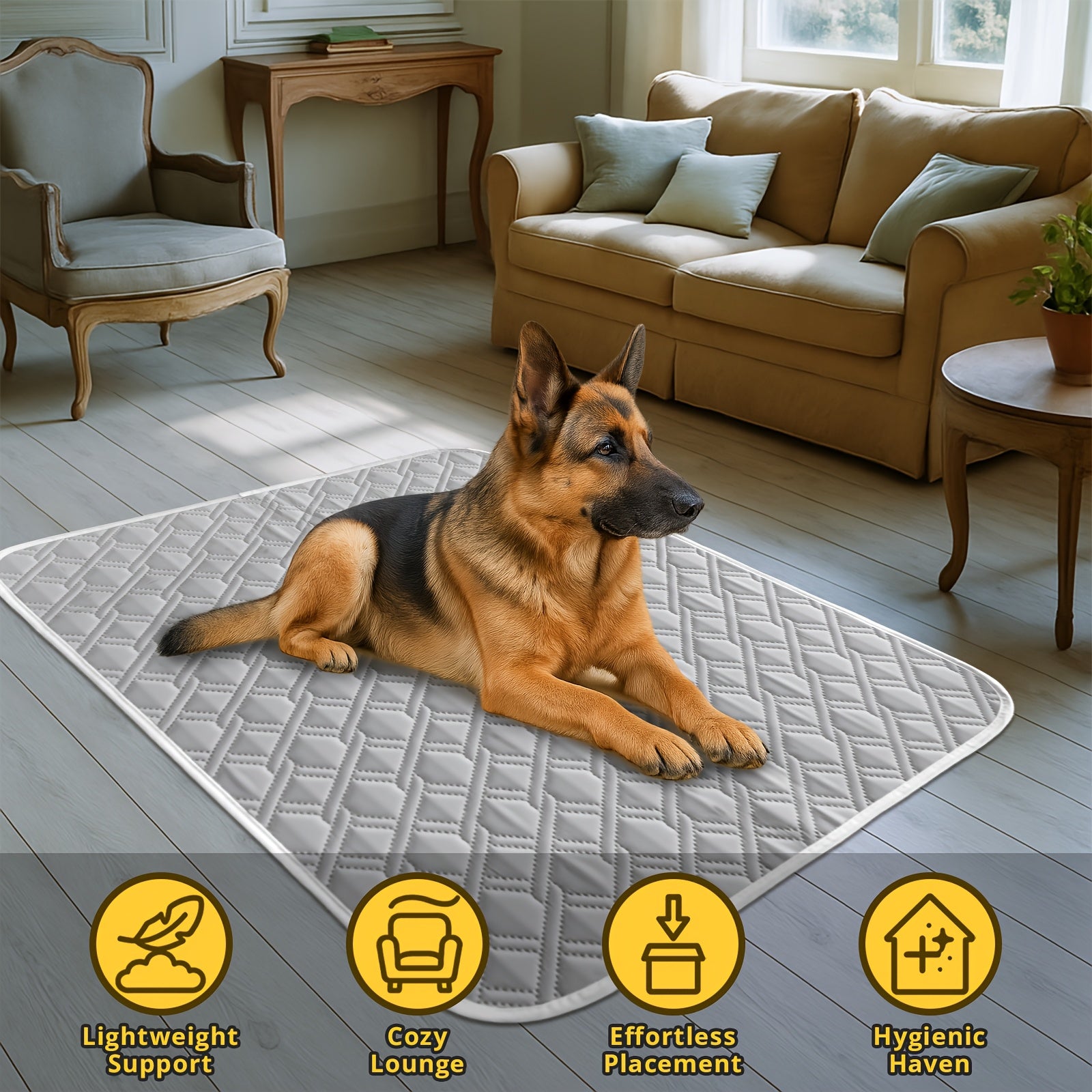 Pet Cooling Pad with Washable Cover & Anti-Slip Bottom