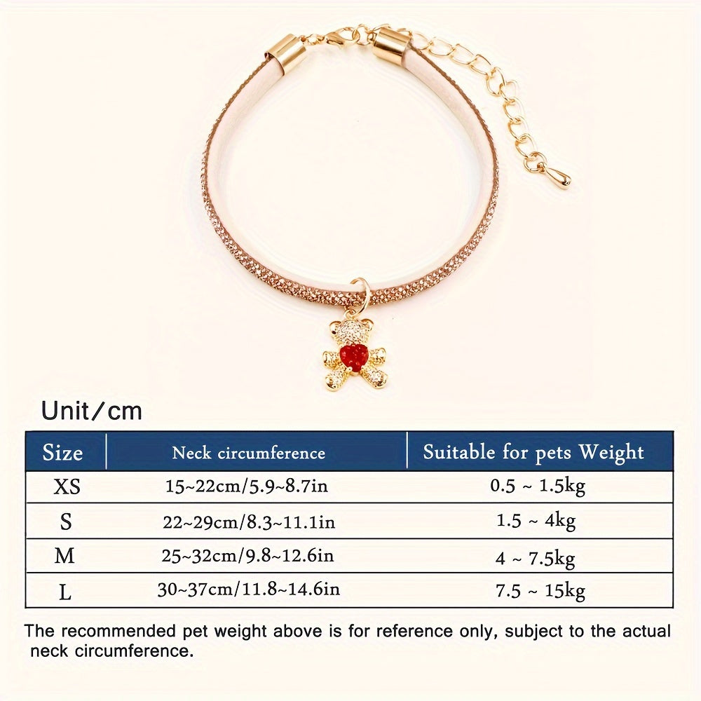 Adjustable Rhinestone Bear Pendant