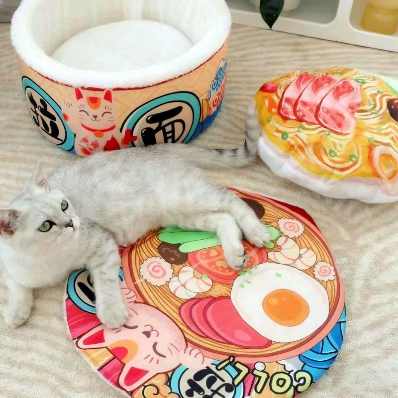 Pet Dog Cat House Kennel Super Large Instant Noodle Warm Dog Cat Nest Beds Cushion Cup Cozy Nest