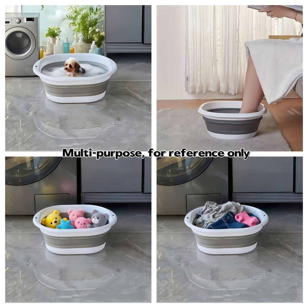 2-In-1 Portable Dog Cat Bathtub with Massage Grooming Brush Set