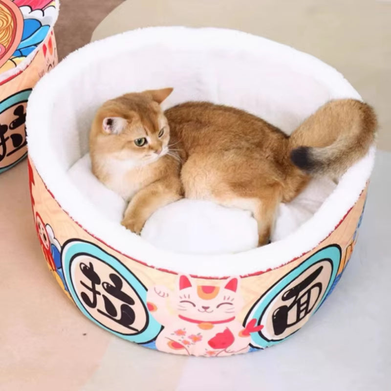 Pet Dog Cat House Kennel Super Large Instant Noodle Warm Dog Cat Nest Beds Cushion Cup Cozy Nest